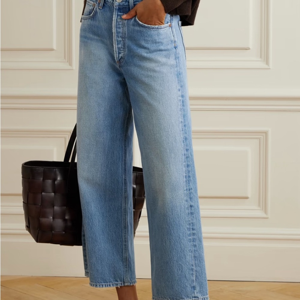 Agolde Light Blue High Rise Wide Leg Ren